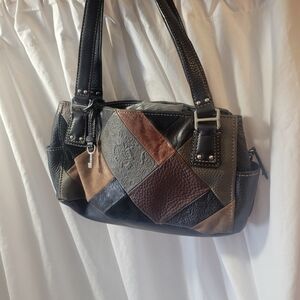 Fossil Elegant Patchwork Leather Shoulder Bag